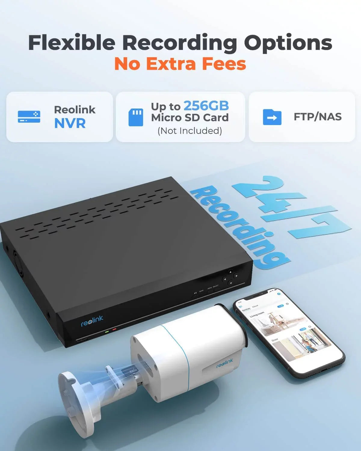 Human/Vehicle System, Outdoor with Security PoE Card, Night Camera Reolink RLC-810A with Camera 8MP Vision, IP Home, Up SD to Detection, 4K 256GB Work 100Ft lapse, Surveillance Time Smart IR