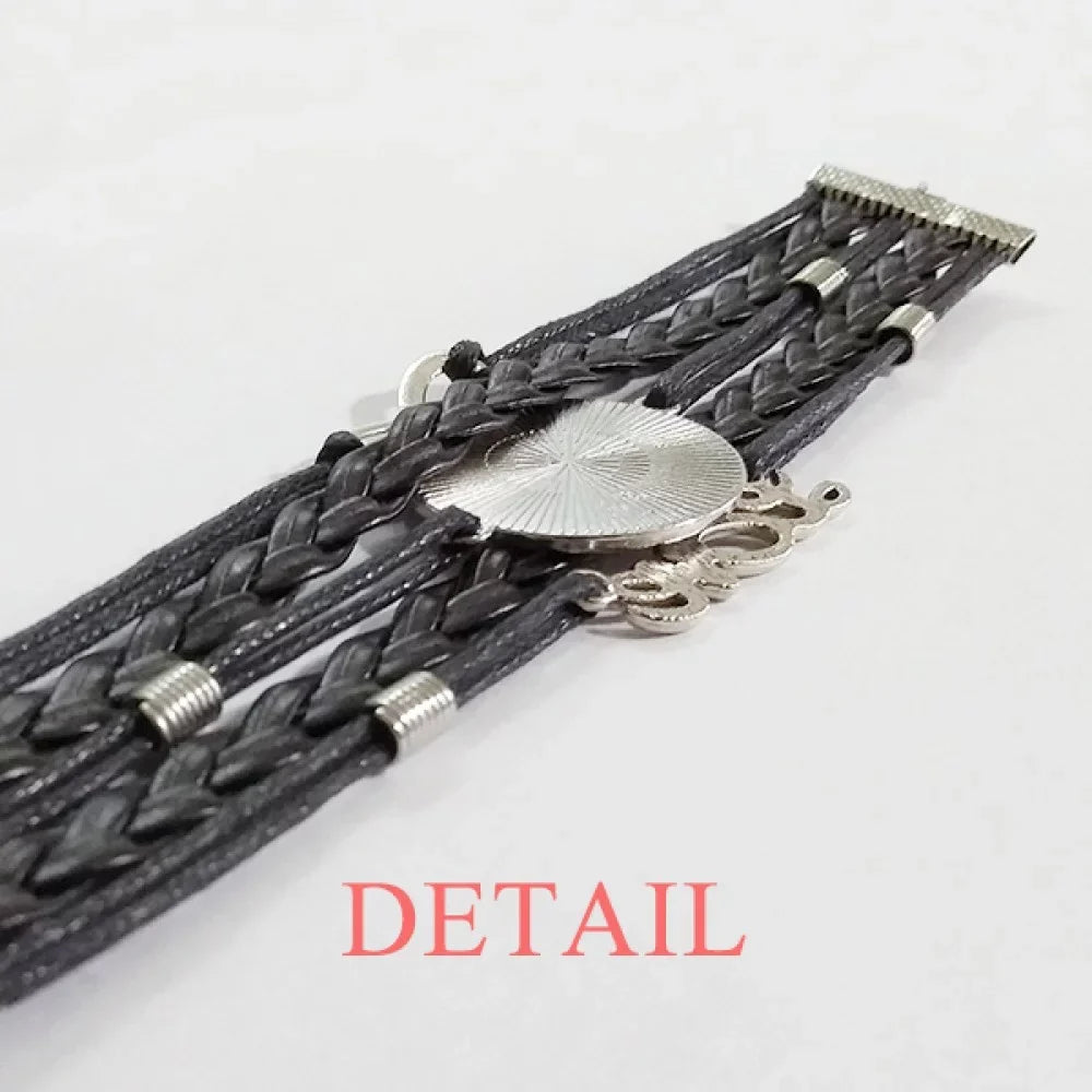 Chinese Aquamarine Wristband Style Leather Verlion Watercolor Rope Knitting Accessory Love Twisted Bracelet