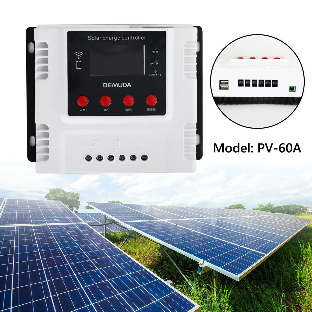 Lifepo4 Battery Gel 60A 48V 24V PWM Acid Solar Controller Charge For 12V Lead