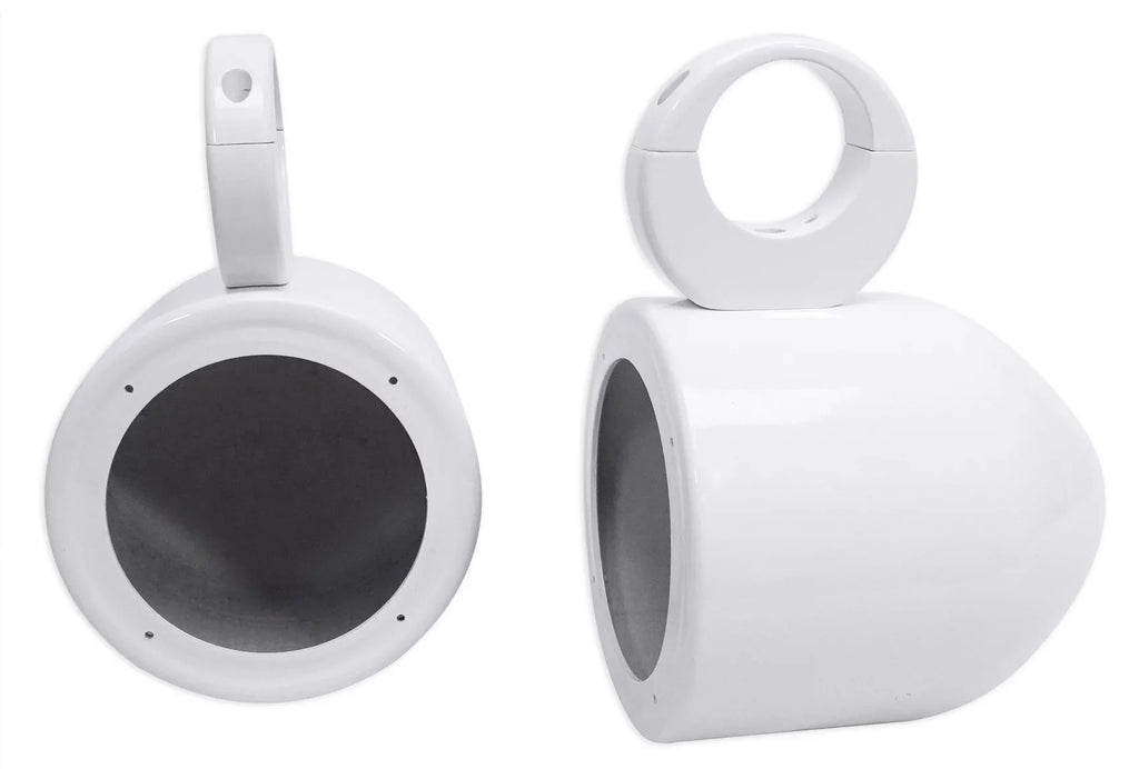 White 2) Pods MAC525W Rockville Swivel Aluminum Speaker Mount 360° Surface 5.25"
