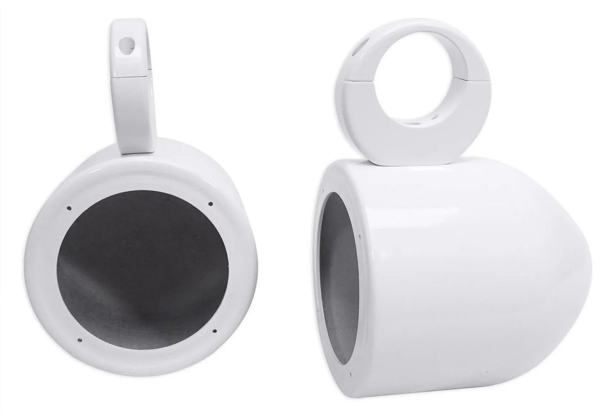 White 2) Pods MAC525W Rockville Swivel Aluminum Speaker Mount 360° Surface 5.25"