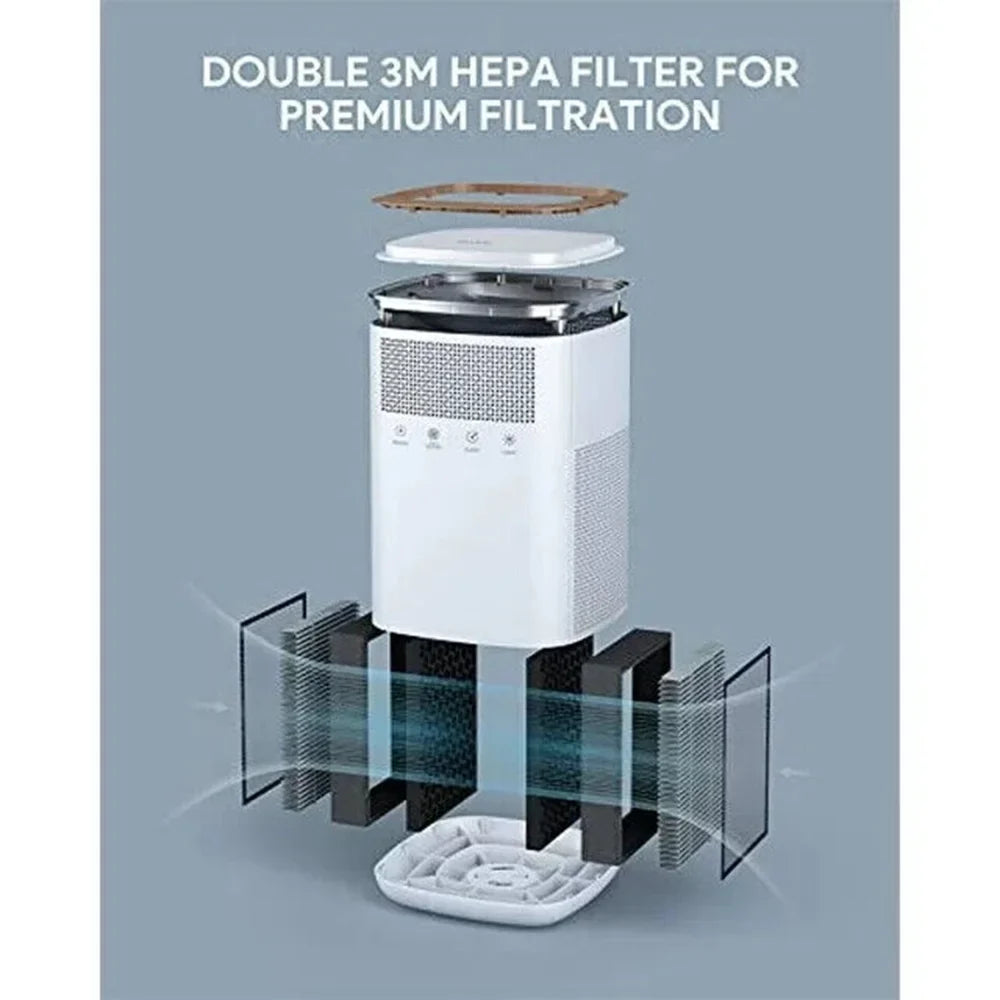 Home Bedroom PU-P02 HEPA Purifier White Air 3M LED Device - for True Filters Clean with Air Night Light