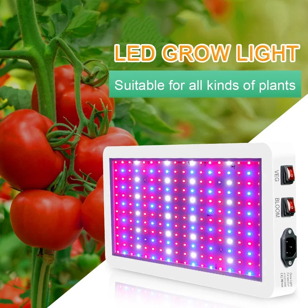 Flowers, 2000W Spectrum Plant with for Ideal Full Growing Lamp Switch, Greenhouse LEDs 312 Grow Waterproof, Seedlings, Light - LED Indoor Veg/Bloom IP65 with