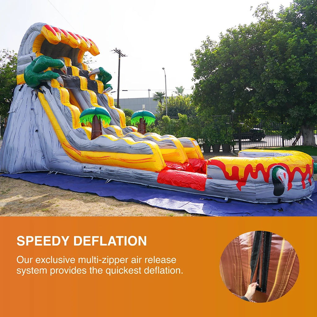 Pool Blower), Slide Grade with and (with Water T-Rex JumpOrange Commercial Kids for Theme Adults