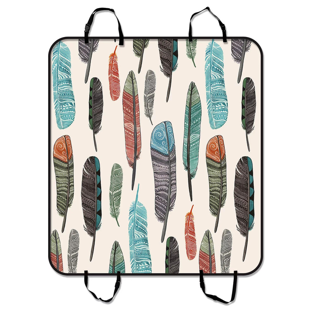 Cars GCKG Seat SUV Pet 54x60 For Car Hammock Mat Trunk Cover Feather inches Cargo Car Mat Colorful Mat and Trucks Dog Seat Aztec