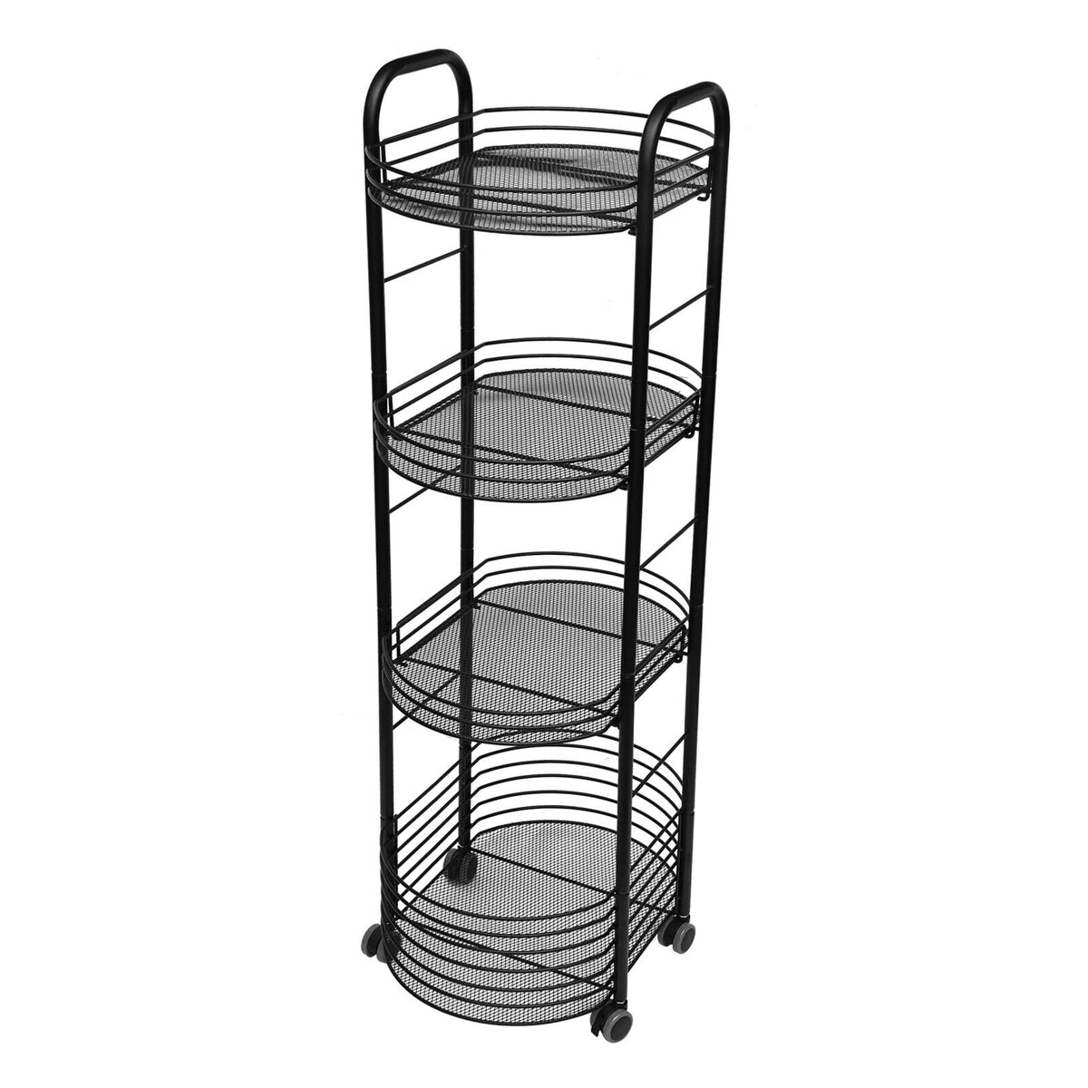 Movable Trolley Cart Tier 4 Shelf Utility Storage Storage Organizer Kitchen Rack