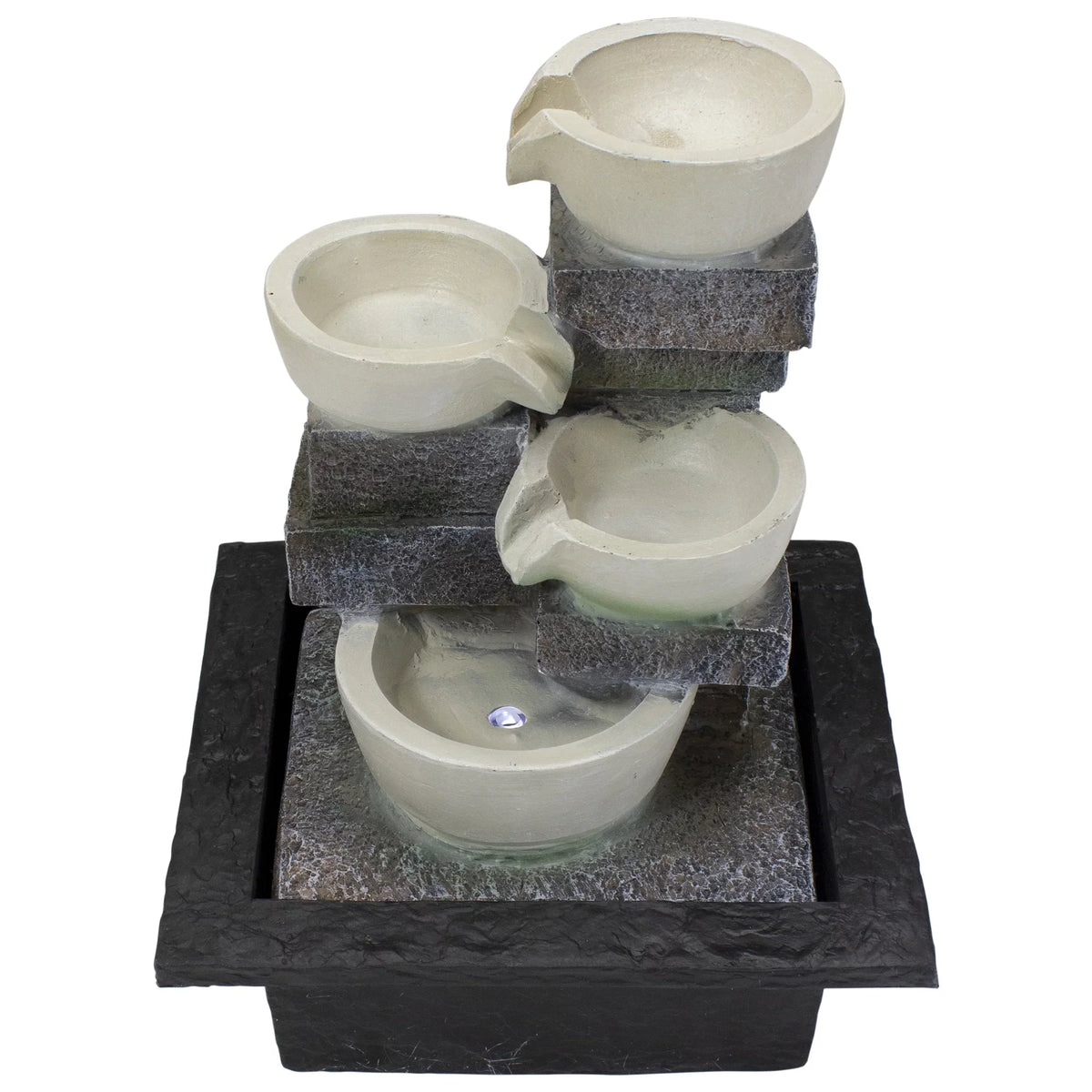 Indoor Water Lighted LED Fountain Tabletop 11" 4-Tier Cascading Northlight Bowl