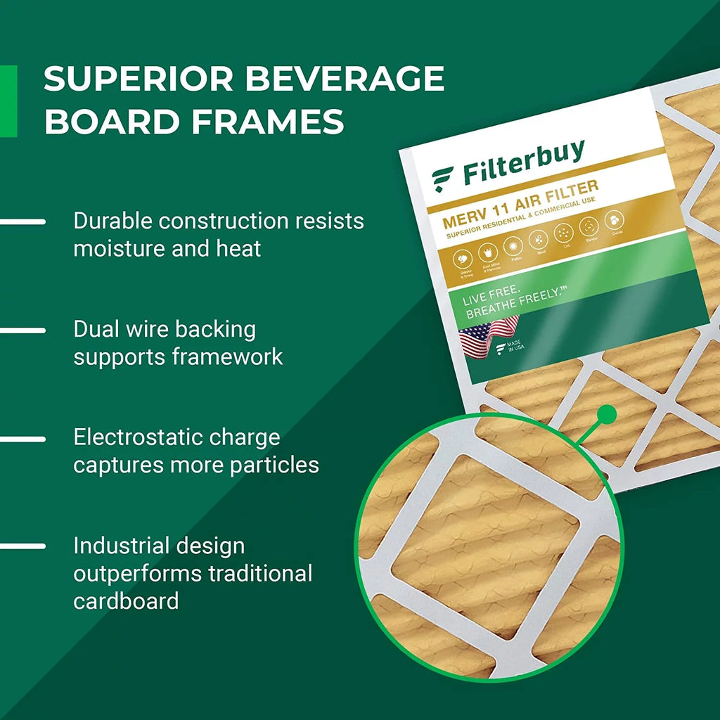 AC Filters (5-Pack) Pleated HVAC 16x20x4 11 Furnace Filterbuy Air MERV