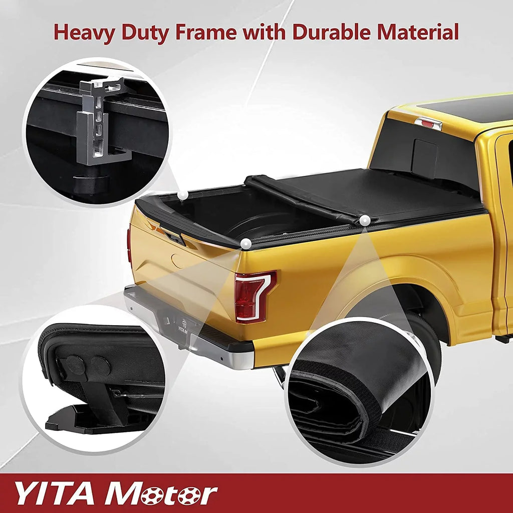 Soft Top Bed Up compatible Cover Truck Roll Nissan Bed with Lamp 2005-2023 Ledkingdomus with 5 ft Frontier Truck Tonneau