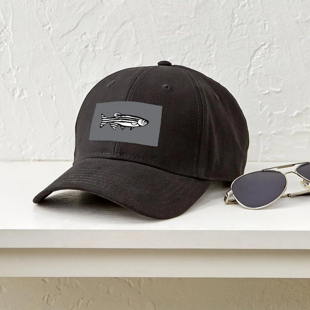 Cap - Adjustable Zebrafish Canvas Hat Black Black CafePress - Cotton Printed Baseball