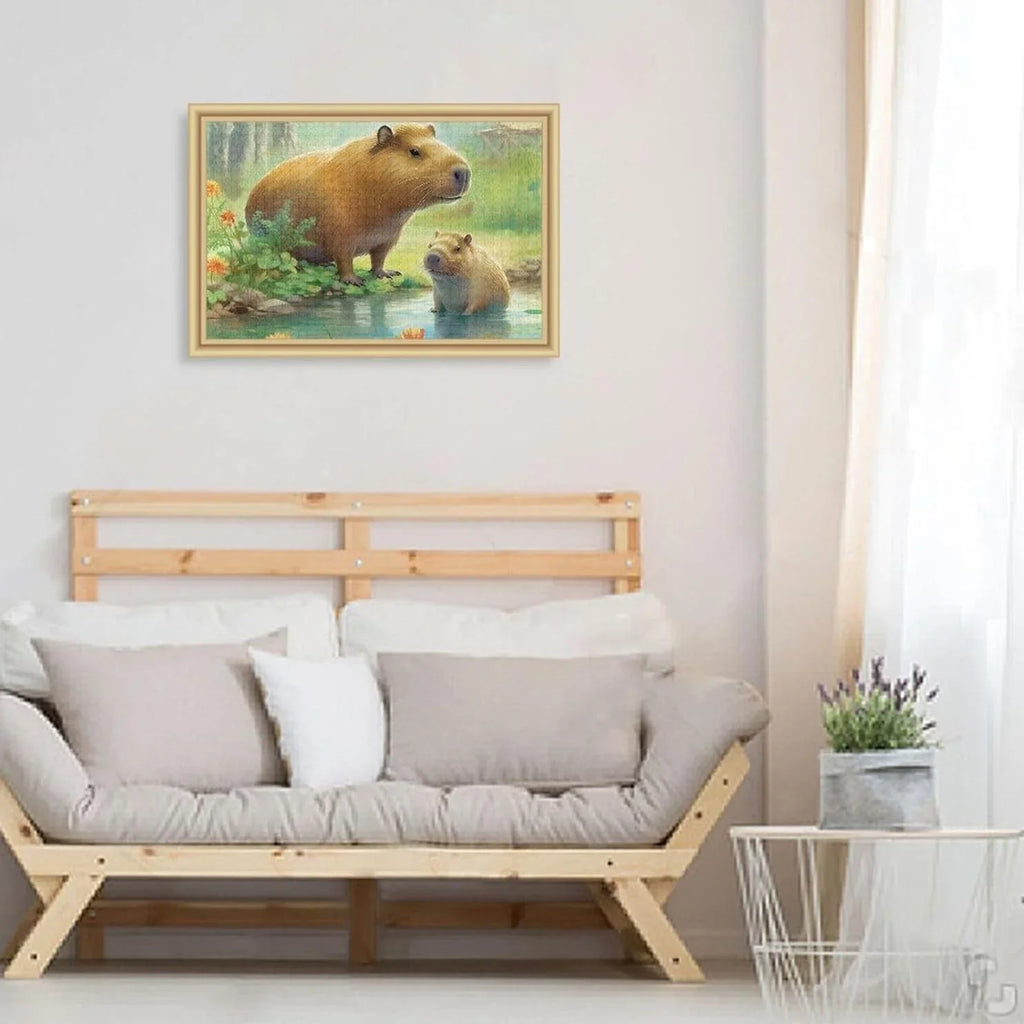 Puzzle, Game Fun Puzzle Parents Zigsaw Capybara Material for Challenging Family Brain Adults, Jigsaw Family PCS Wood Composite Paper Bag, Kids Gift 1000 Exercise with Storage Friends for
