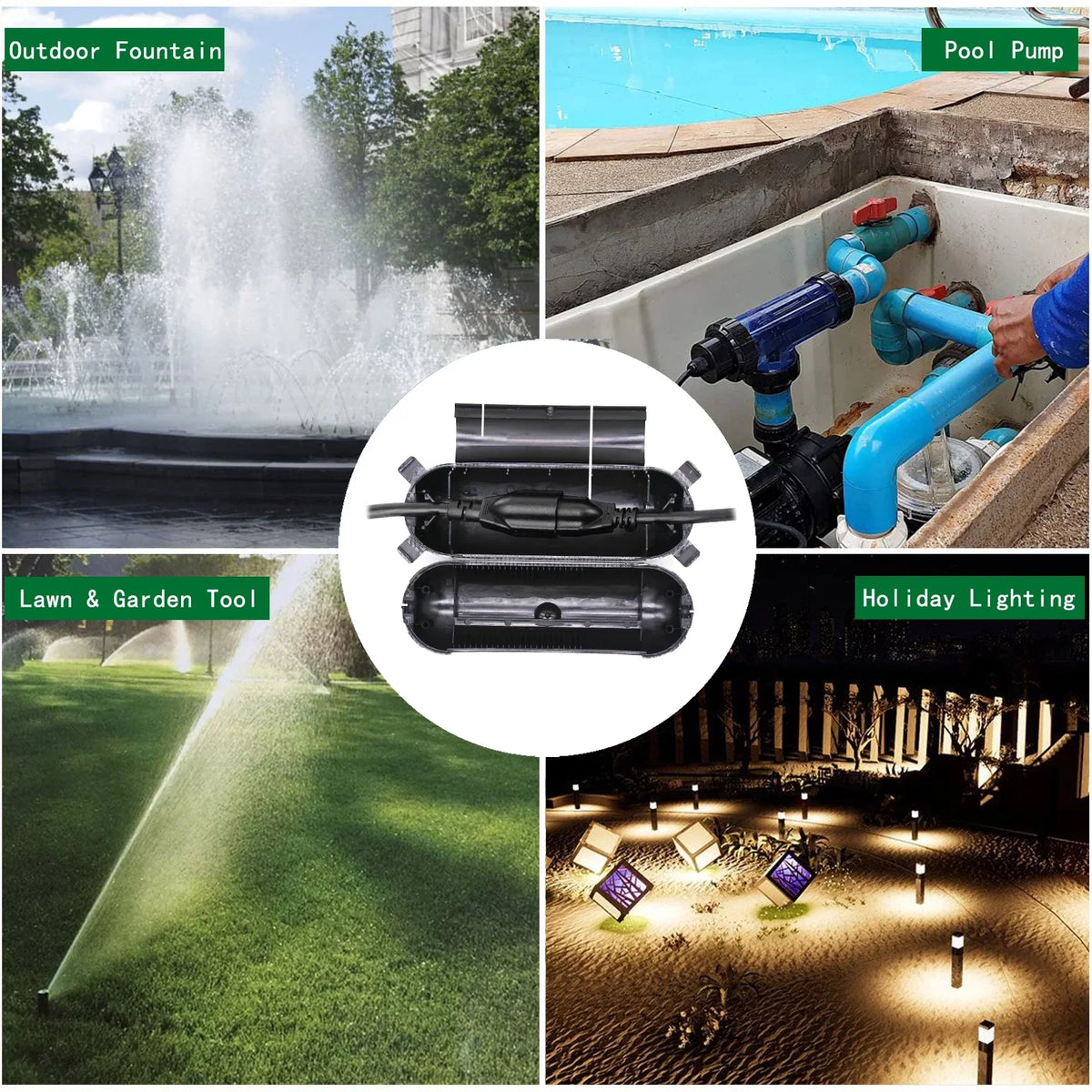 Protectors Safety Protect Holiday Light, Pack) CZS (4 Plug LED Seal Power Safety to Decorations, Connector Cover for Strip Tool, Outside Enclosure Cord Extension Fountain,etc