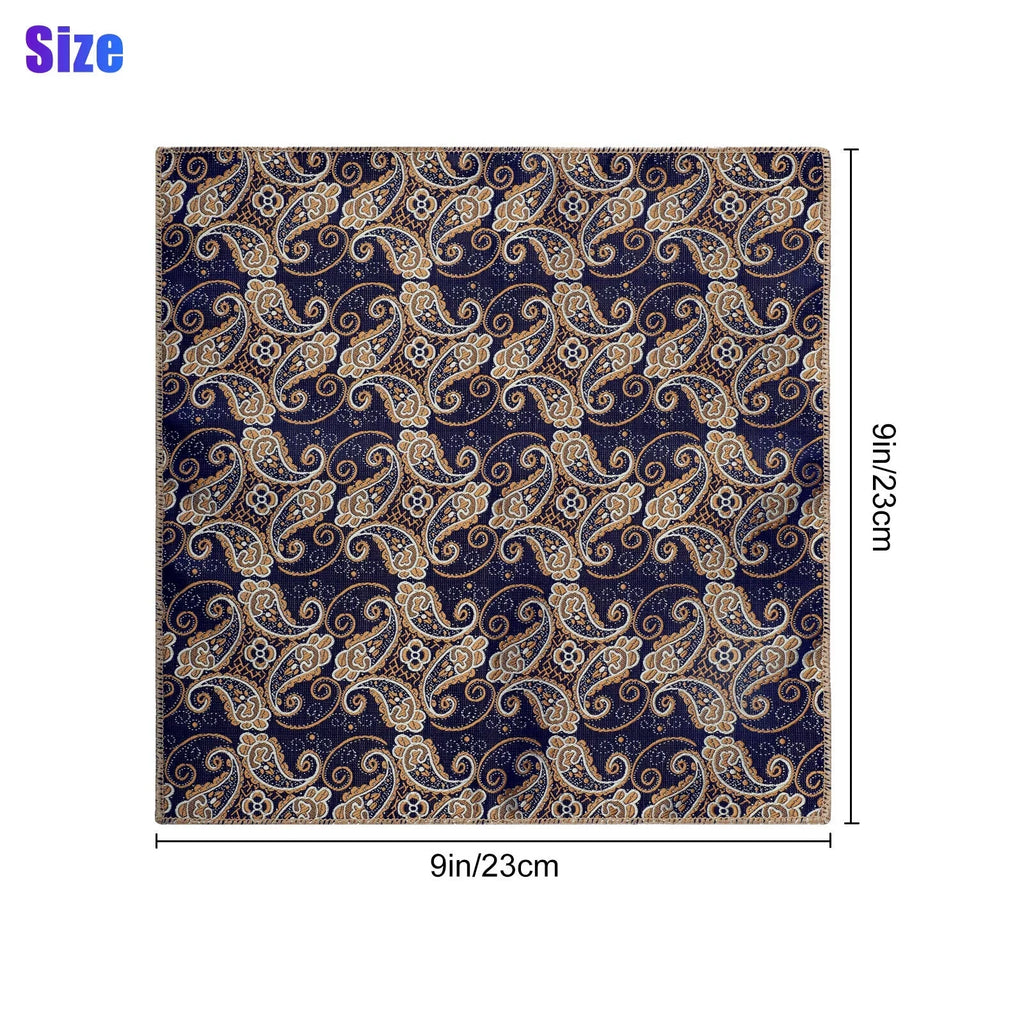 Silk Square Party Dot Handkerchief 8PCS Fashion Pocket Men Wedding Floral Hanky