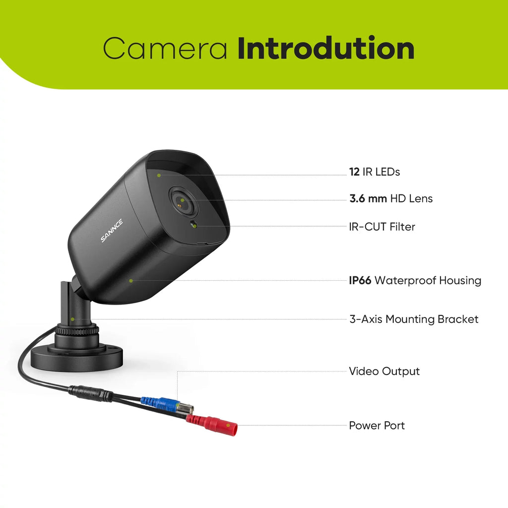 Vision HD IP66 SANNCE 1080p Camera CCTV ft Camera Security Full Wired with TVI-HD for Security Analog System 100 DVR Outdoor Night Waterproof
