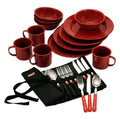 Dish 24-Piece Set & Coleman Flatware Enamelware