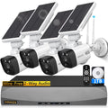 Camera 1TB OOSSXX Solar Surveillance Outdoor,Dual Antennas Cameras Hard with Drive System Wireless Security