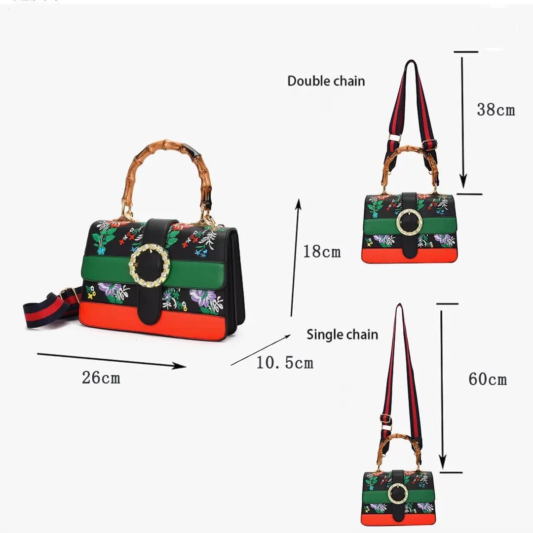 Trendy strap Detachable Asge wide shoulder bag Medium Satchel bags for Shoulder Bags crossbody handle Bamboo Vintage top Handbag with women