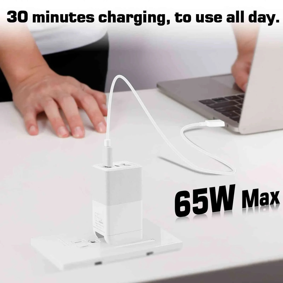 Travel 2/One A9/One 3 Compatible with Galaxy, M9/Desire Dual USB-C HTC Samsung USB iPhone, Remix, Ports High-Speed & MacBook 65W UrbanX Pixel, Charging One Charger Fast with Eye/Butterfly Google