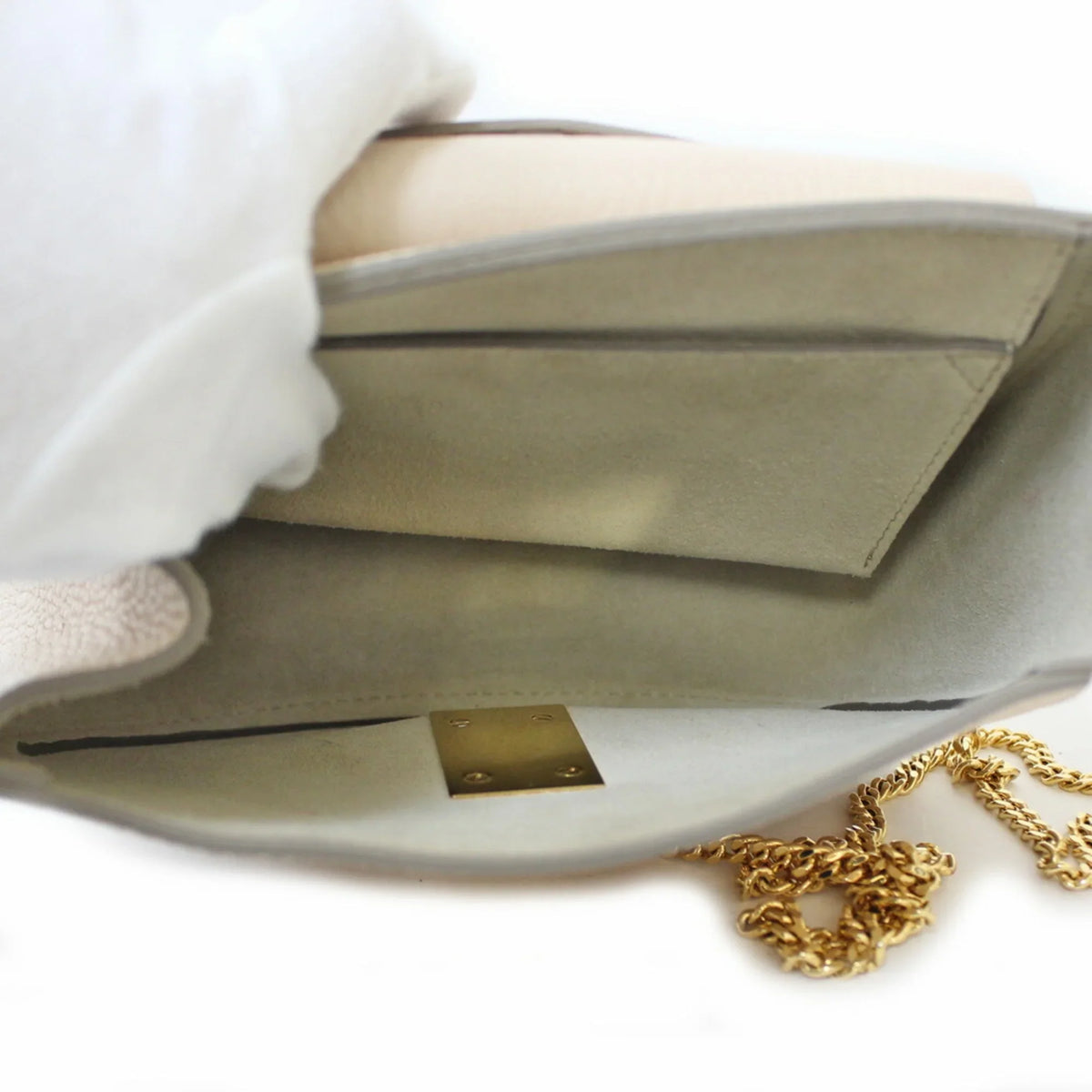 Beige BRB01000000002558 Chain Ladies Shoulder Leather Pre-Owned Bag Chloe (Fair) Chloé