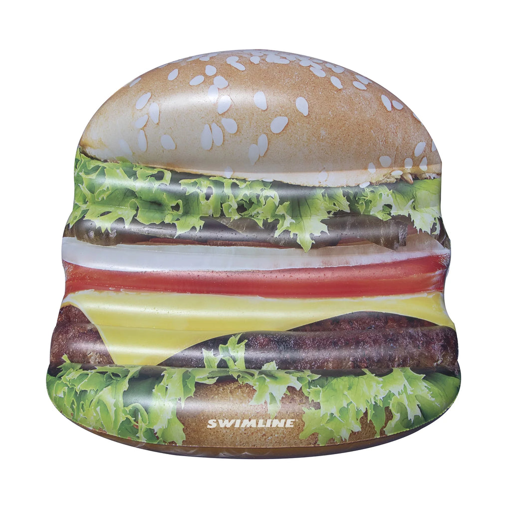 Pool Deluxe 60-Inch Inflatable Float Cheeseburger Swimming Brown Island