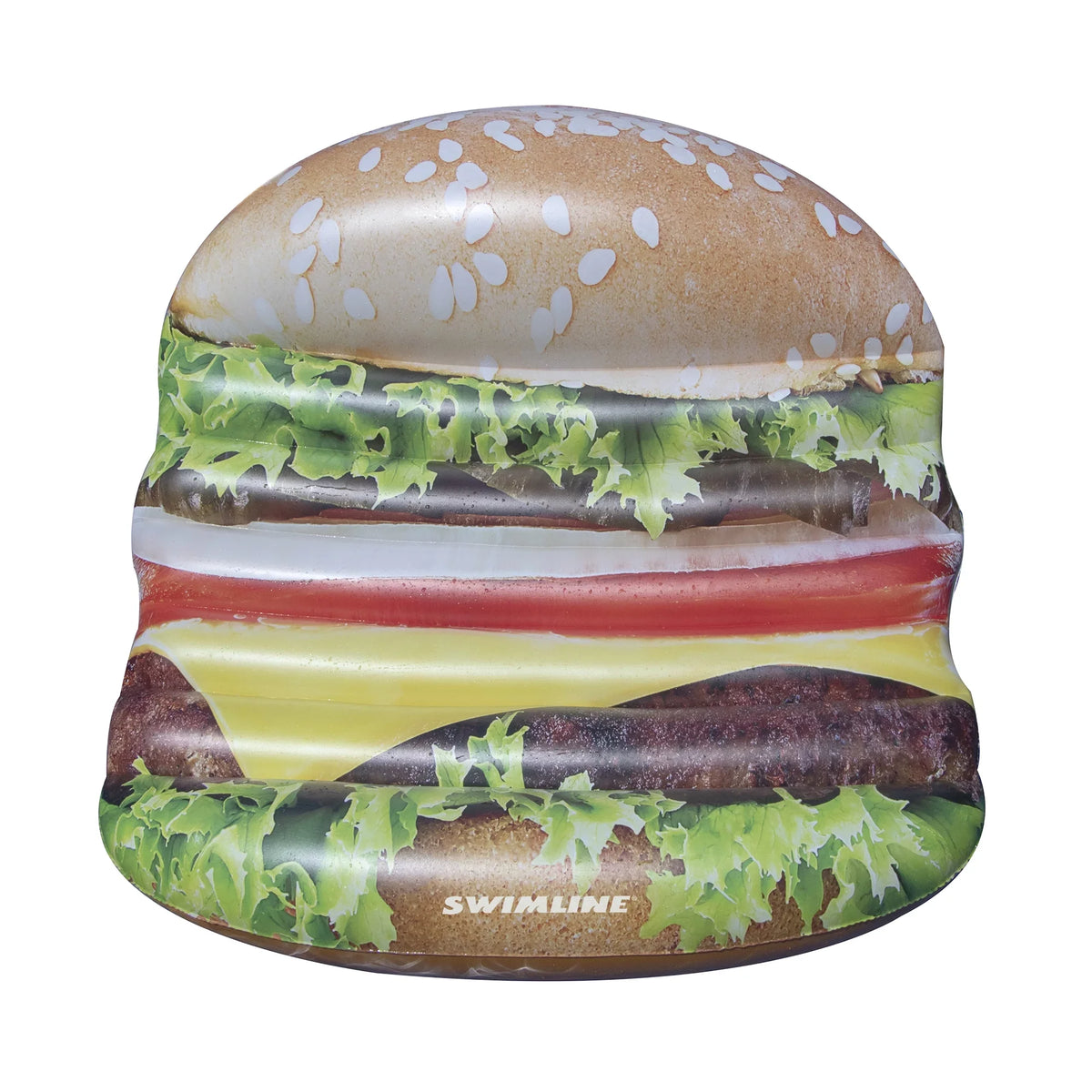 Pool Deluxe 60-Inch Inflatable Float Cheeseburger Swimming Brown Island