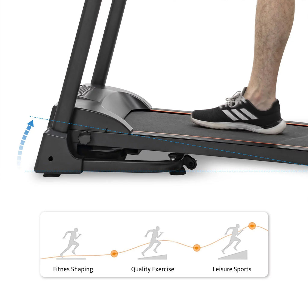 A Running Jogging Treadmill Folding Machine Packed Motorized and Easy Compact