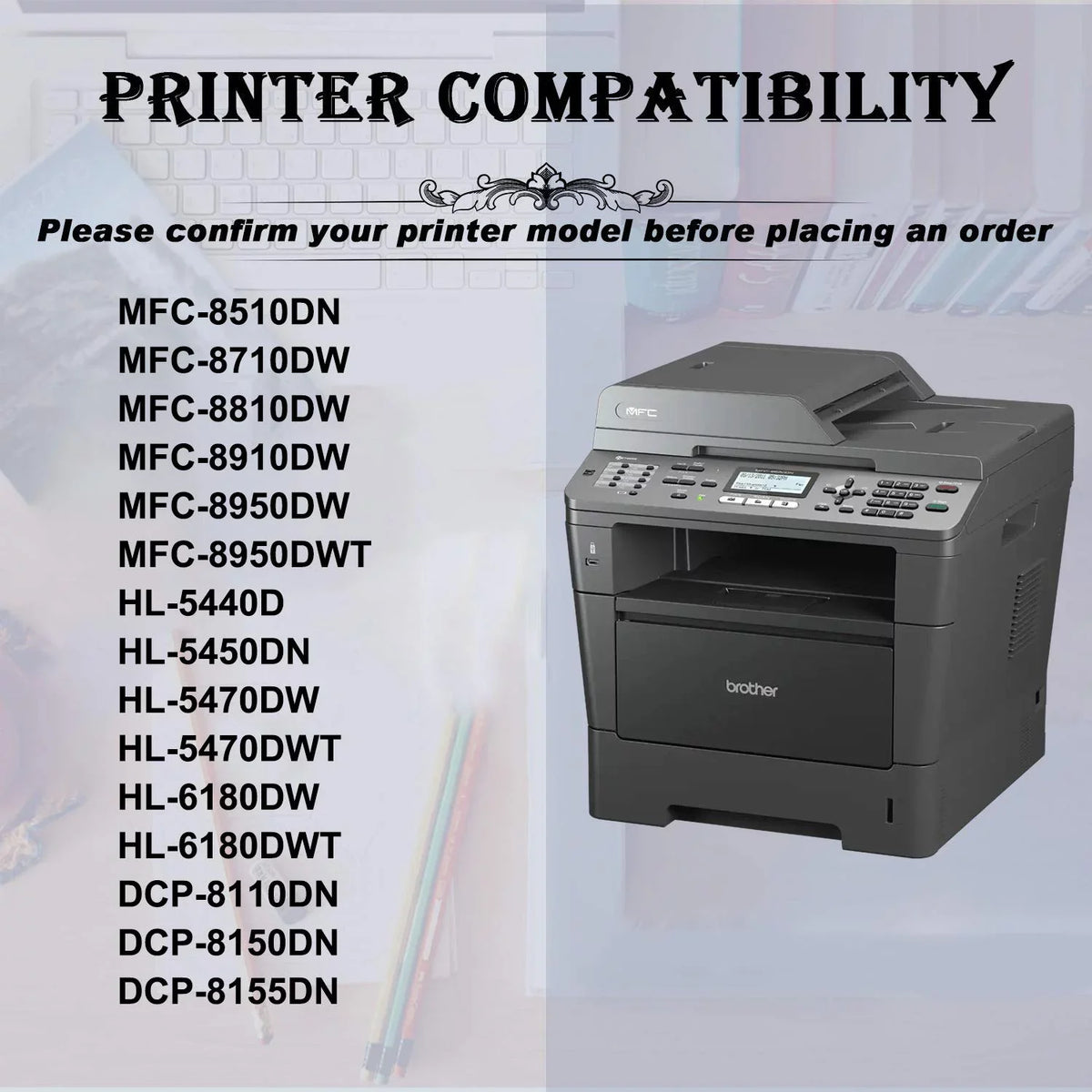 DCP-8110DN, for Replacement Amateck Brother 6180DWT, TN750 5470DW, DR720 3 8910DW, 5450DN, 8150DN, Pack MFC-8510DN, HL-5440D, for (2 Drum) 8710DW, 6180DW, Compatible 8155DN 8810DW, 8950DW, Toner+1