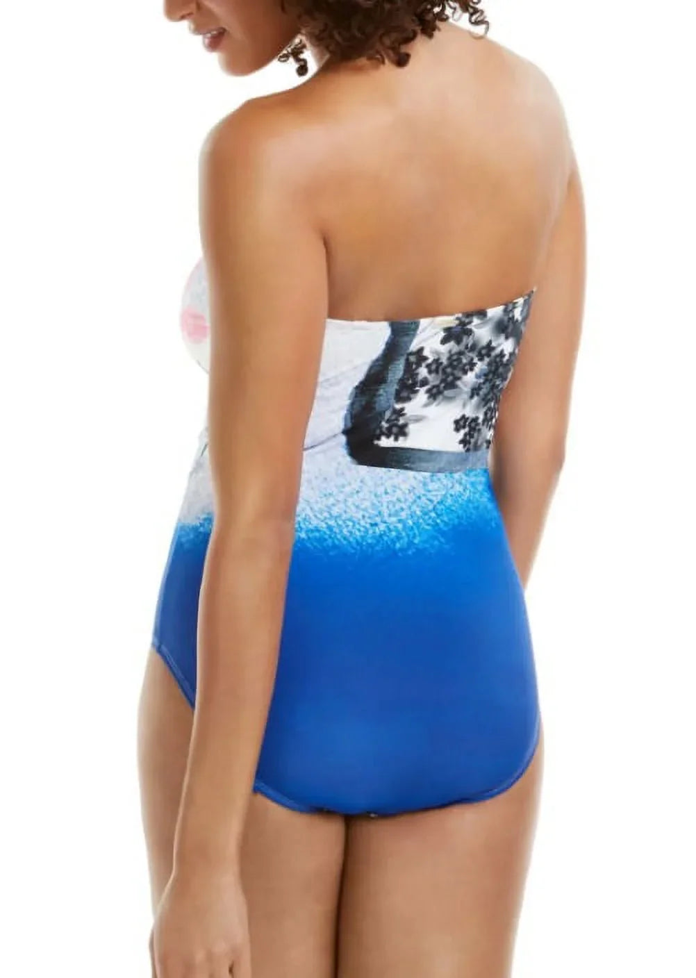 Calvin One-Piece STRIPES Bandeau 16 Klein MULTI ATLANTIS NEON US Swimsuit,