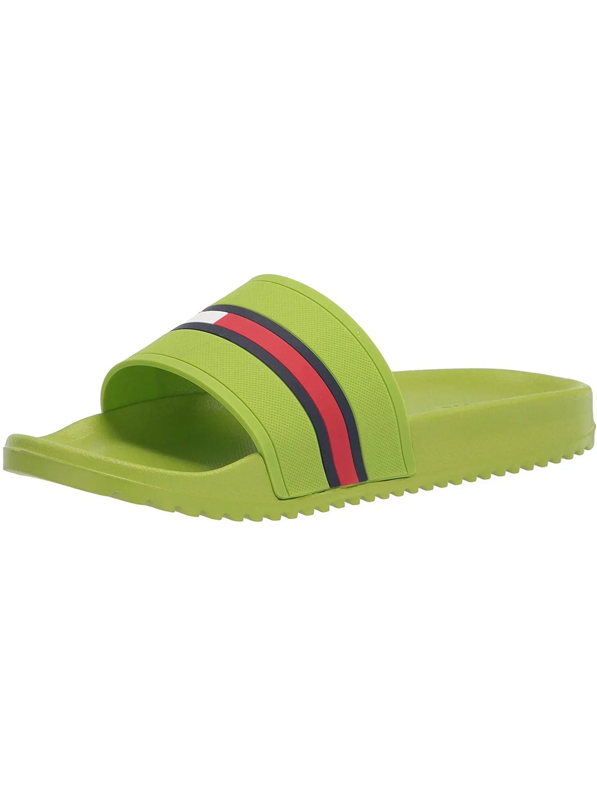 Toe Sandals On Slip Colorblocked Stripe Comfort Round HILFIGER Shoes M Mens Redder TOMMY Green 9 Slide