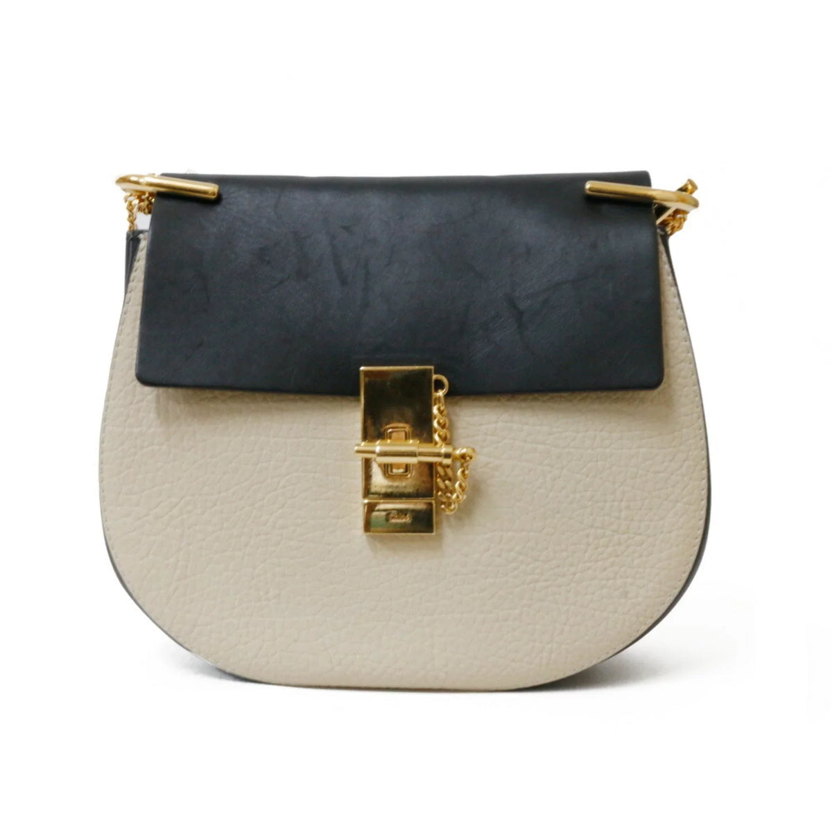 Beige,Black Pre-Owned Shoulder Chloé (Fair) Bag Leather