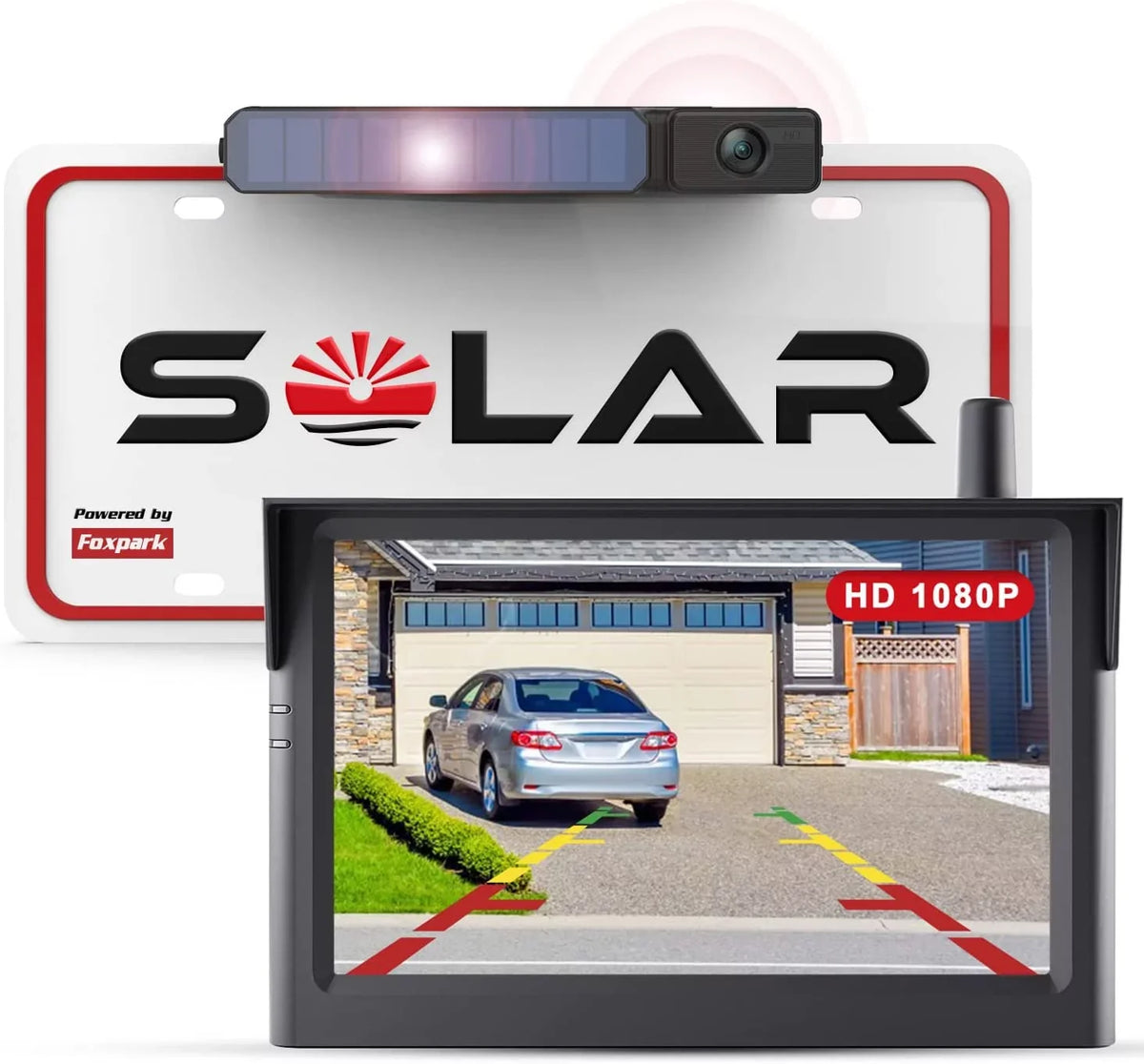 Channels Camera for Wireless View Monitor 5" 2 Foxpark Camera Observations Camera Rear Backup 3) System Solar Reverse Van,Camper Trailer (Solar Highway RV