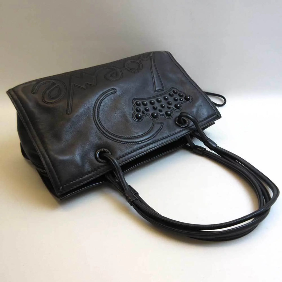 Shopper Bag Semi-shoulder Tote Women's Loewe Pre-Owned (Good) Leather Black