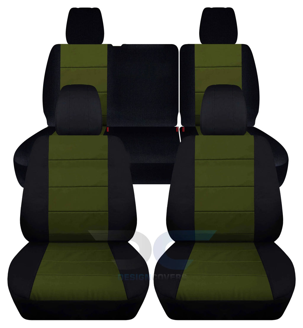 '- Cotton Seat Front Fits Wrangler Bench Split Rear Jeep T291-Designcovers Covers:Black Hunter Green and & 4-Door 2013-2018 JK