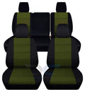 '- Cotton Seat Front Fits Wrangler Bench Split Rear Jeep T291-Designcovers Covers:Black Hunter Green and & 4-Door 2013-2018 JK