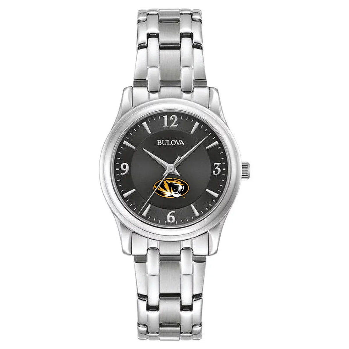 Tigers Watch Women's Black Missouri Bulova Corporate Collection Steel Stainless