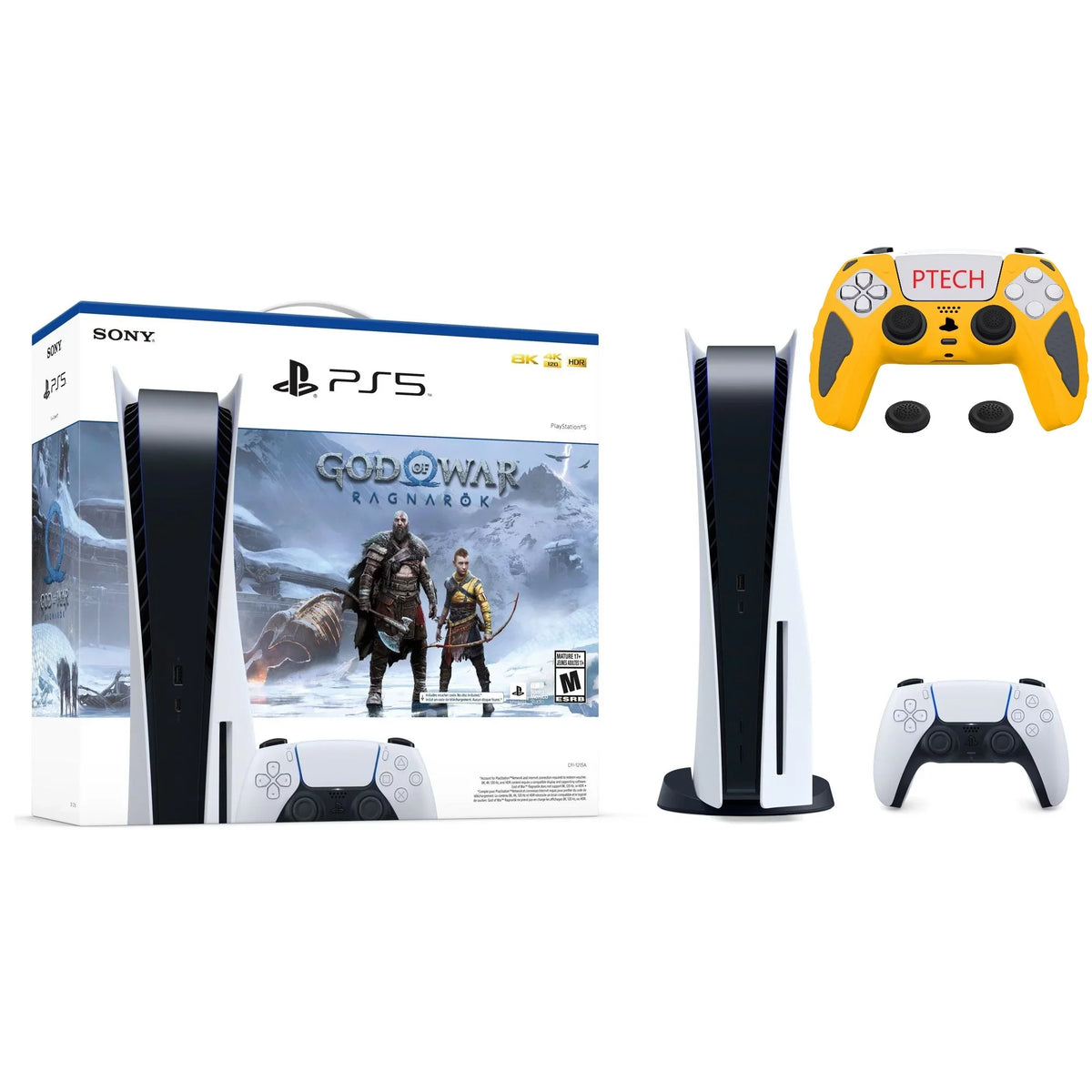 controller Ptech God and skin PlayStation_PS5 Sony Version) Gaming Console (Disc War(COW) of Bundle Ragnark with
