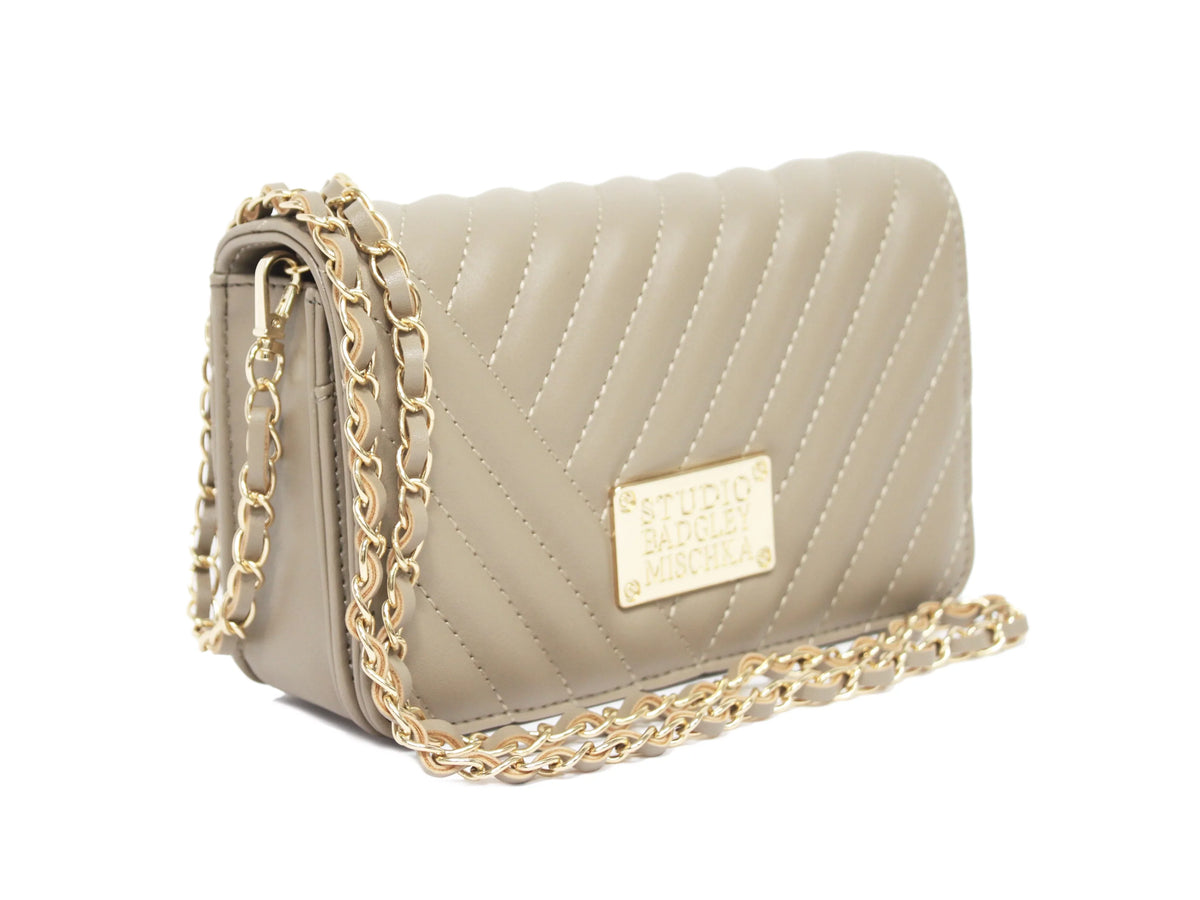 Badgley Mischka Camera Taupe Bag