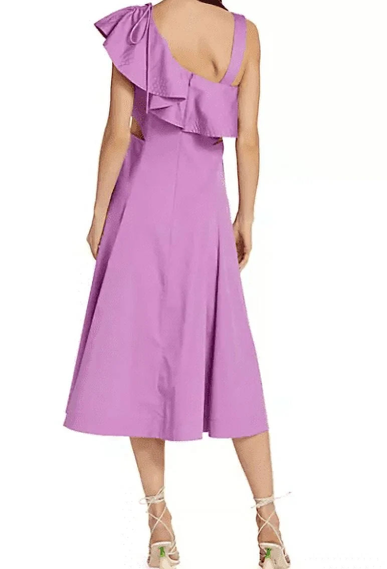 14 Orchid Beard Veronica Beilla Midi-Dress, Ruffled-Sleeve Women's