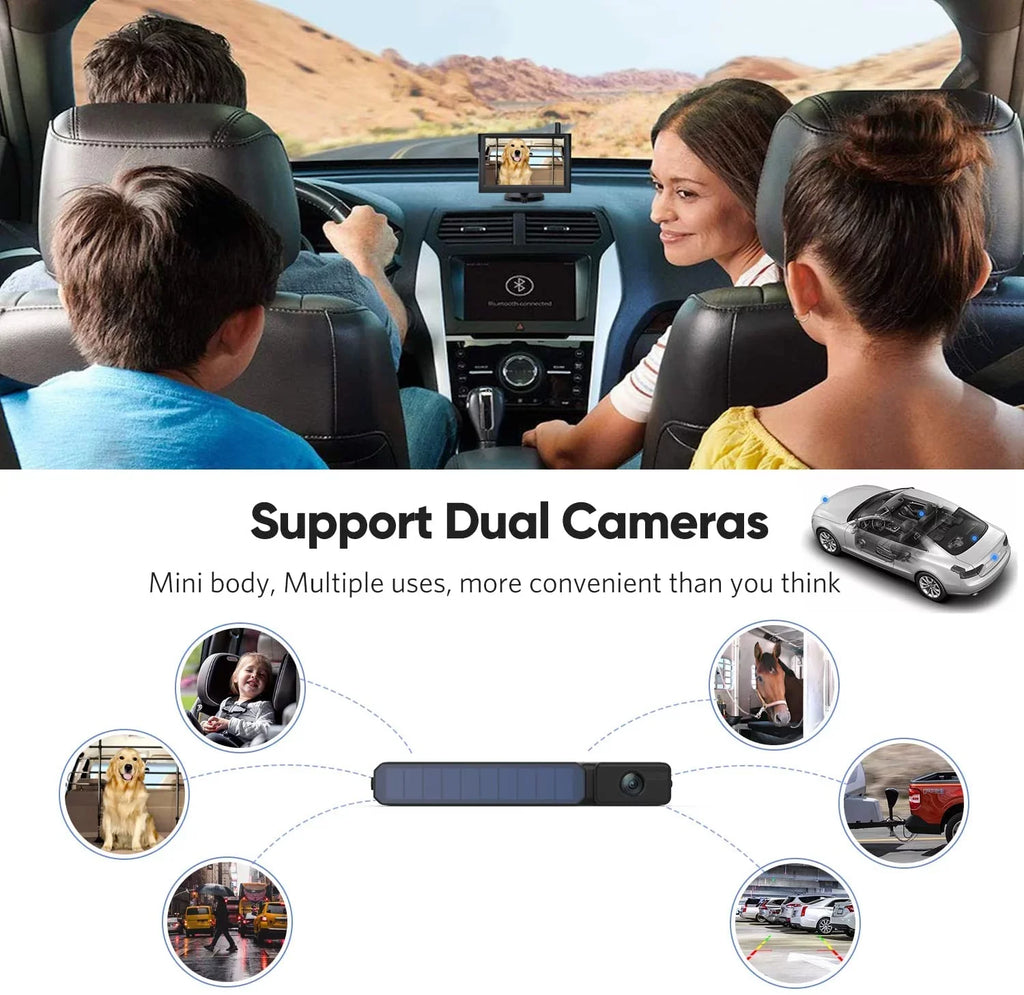 Channels Camera for Wireless View Monitor 5" 2 Foxpark Camera Observations Camera Rear Backup 3) System Solar Reverse Van,Camper Trailer (Solar Highway RV