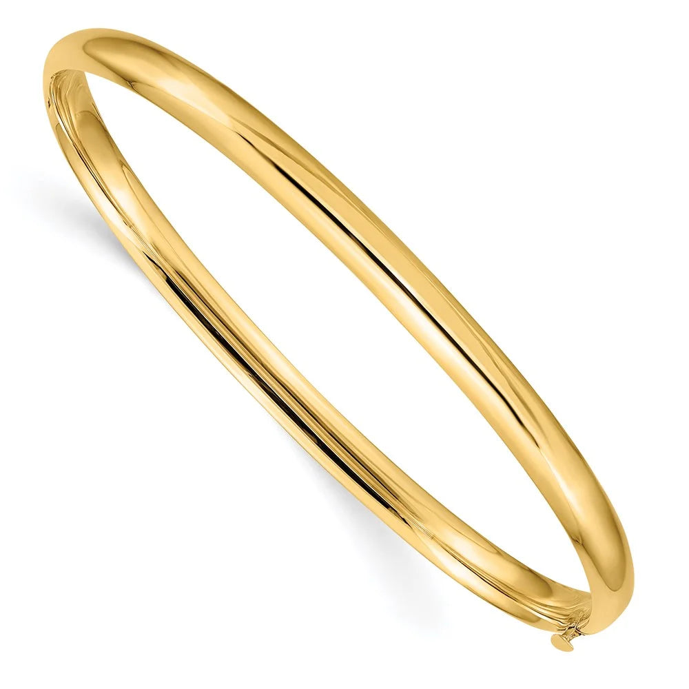 3/16 Polished Bracelet 14k Hinged Bangle QHP3/16O High Oversize