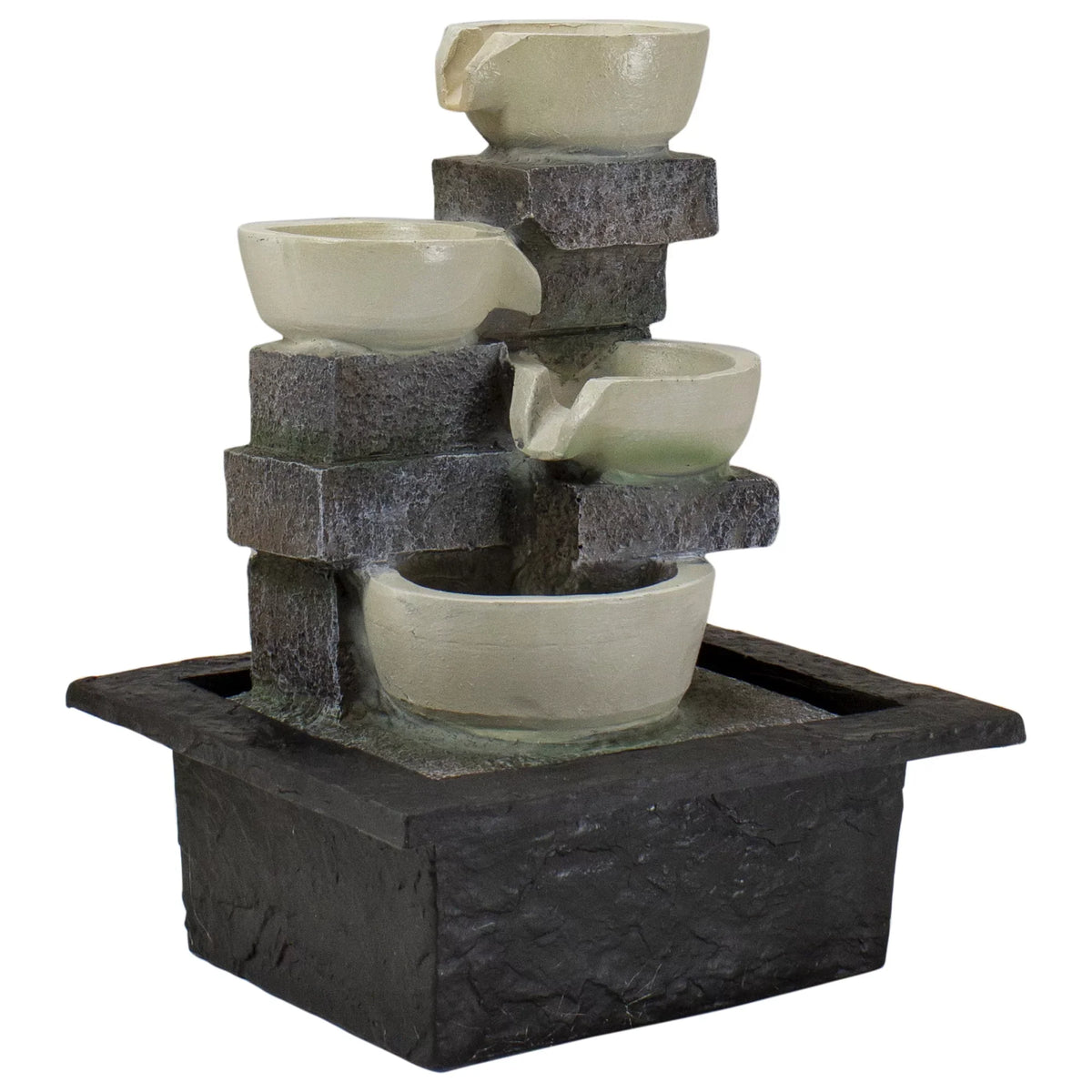 Indoor Water Lighted LED Fountain Tabletop 11" 4-Tier Cascading Northlight Bowl