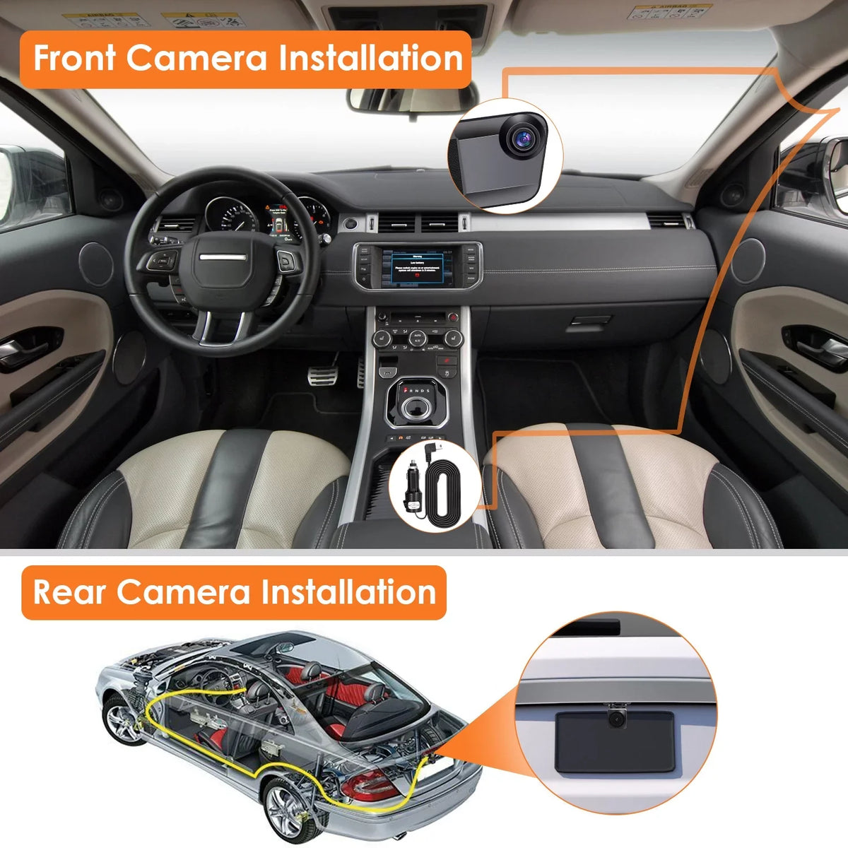 Vision, Monitor Night 170° Camera G-Sensor, 4K Dash Car Recorder Angle Cam with DVR Dual HD Parking iMounTEK Lens
