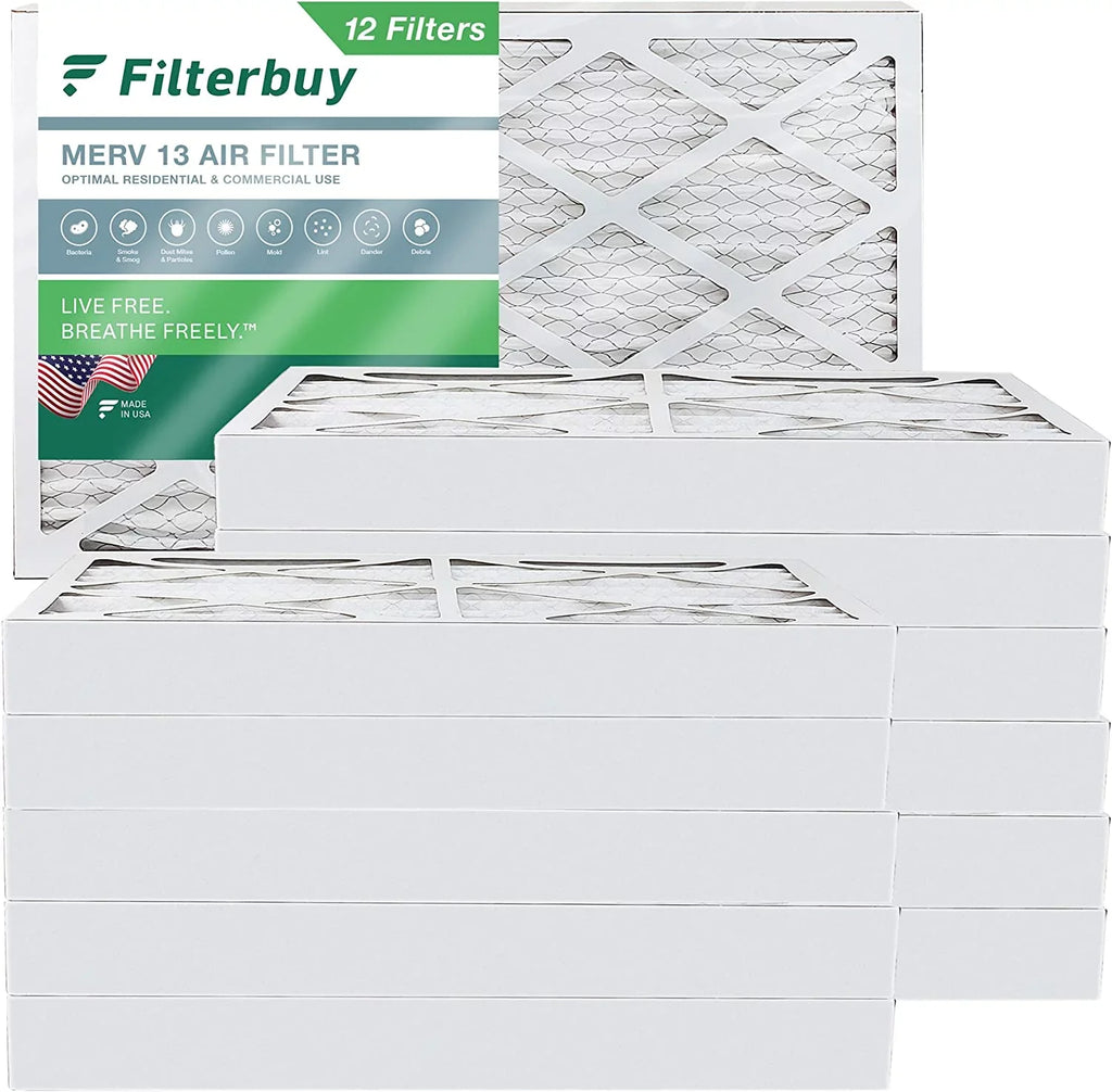MERV 16x25x4 HVAC Furnace AC 13 Filters Air Pleated Filterbuy (12-Pack)