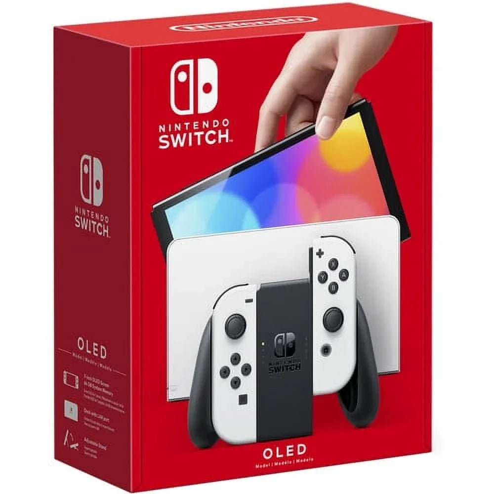 with Nintendo Game Switch 8 OLED Kart White Mario Deluxe