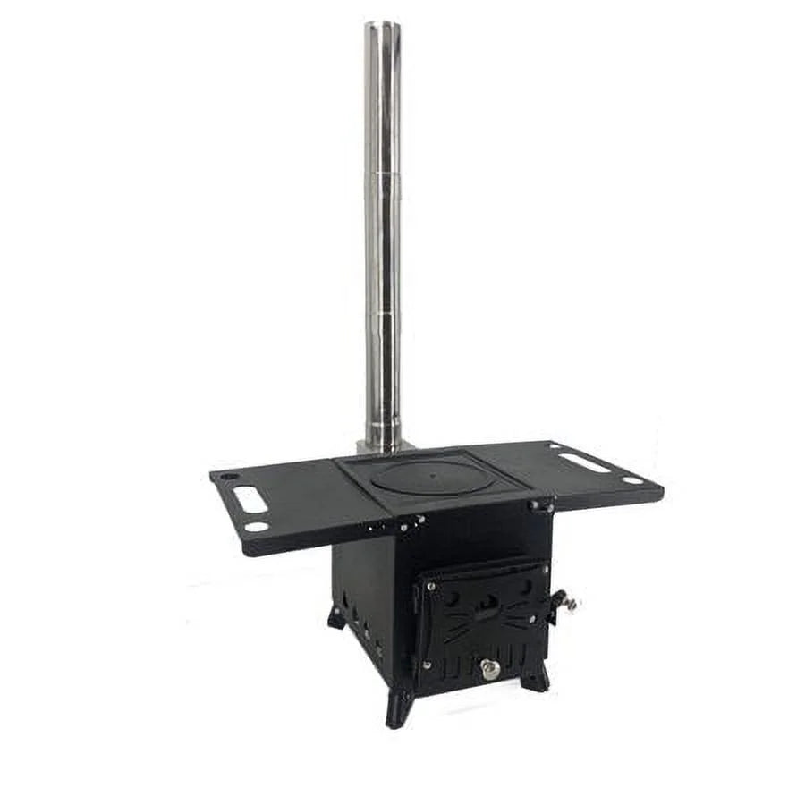 Survival Stove Heating with & Portable Chimney for Camping Wild Outdoor Pipe, ECUTEE Wood Tool Cooking