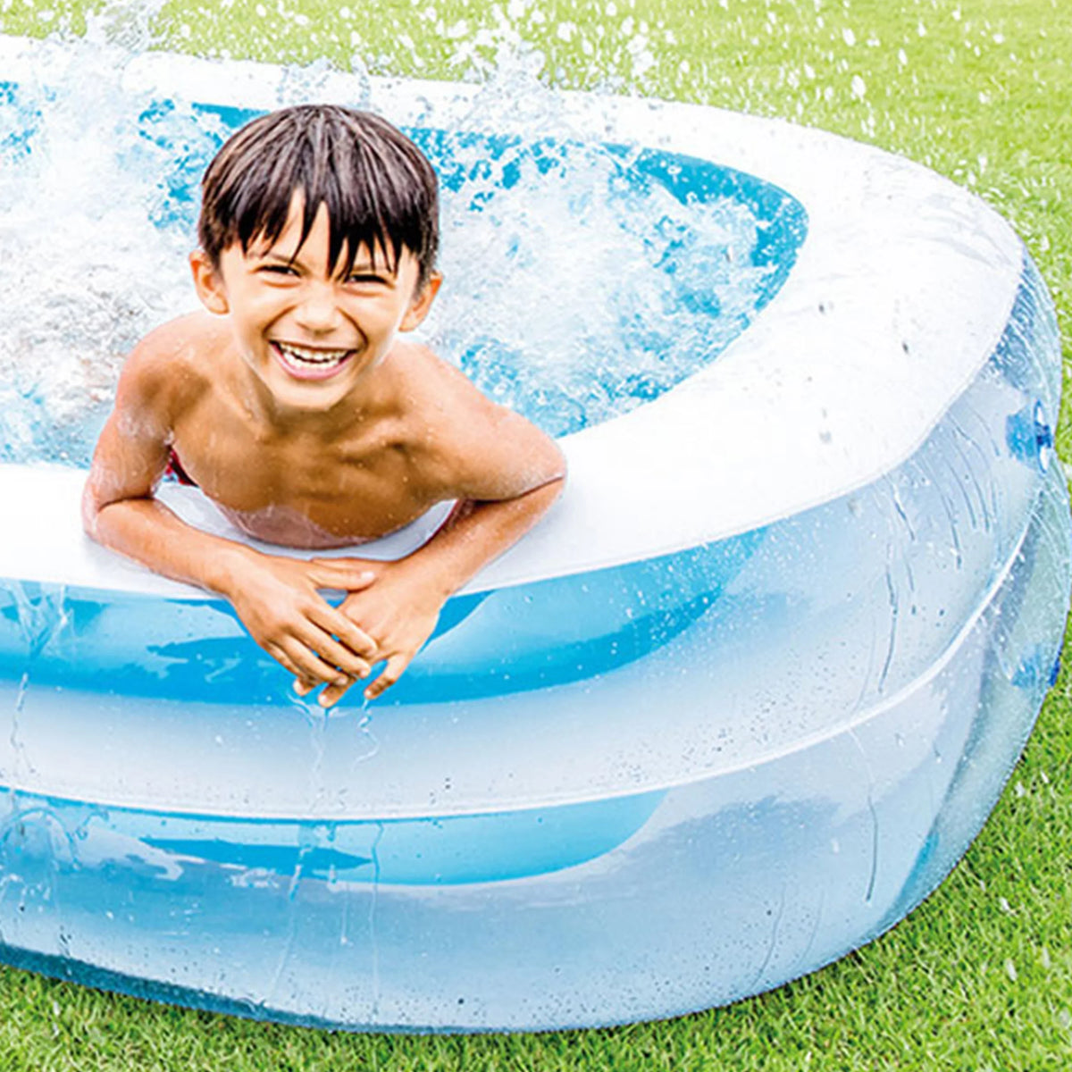 Swim Center Splash x with & Blue 8.5' White Play Intex Kool 5.75' Center,