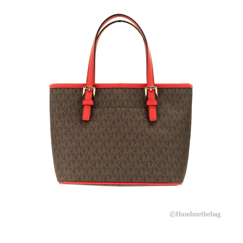 Michael Tote Sangria) Logo (Dark Travel Jet Kors Top-Zip Bag Extra-Small Set