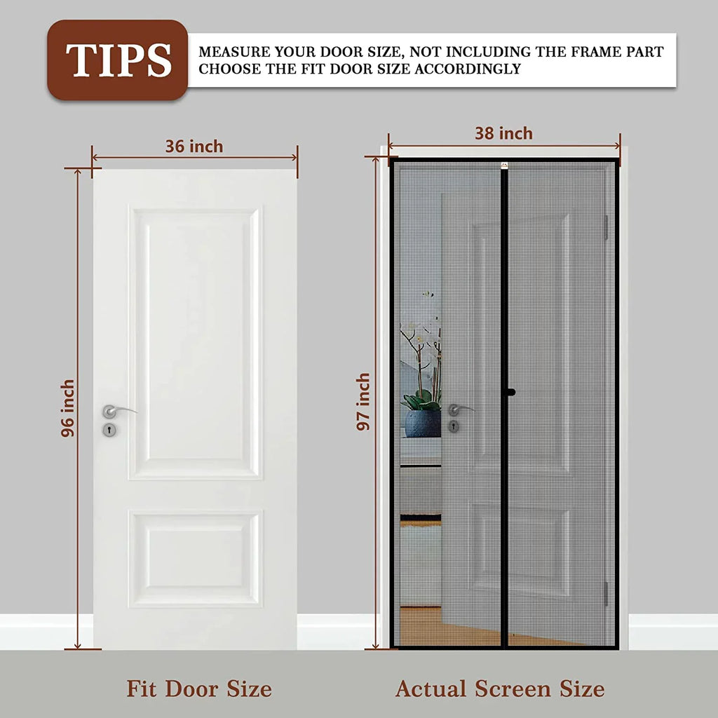 x Fresh Heavy 36" 97" Black Doors Duty Magnets Air Door with 96, Door 38" Door x Size 96" Fits Screen Screen Enjoy x Screen Size Size Fits Yotache 36