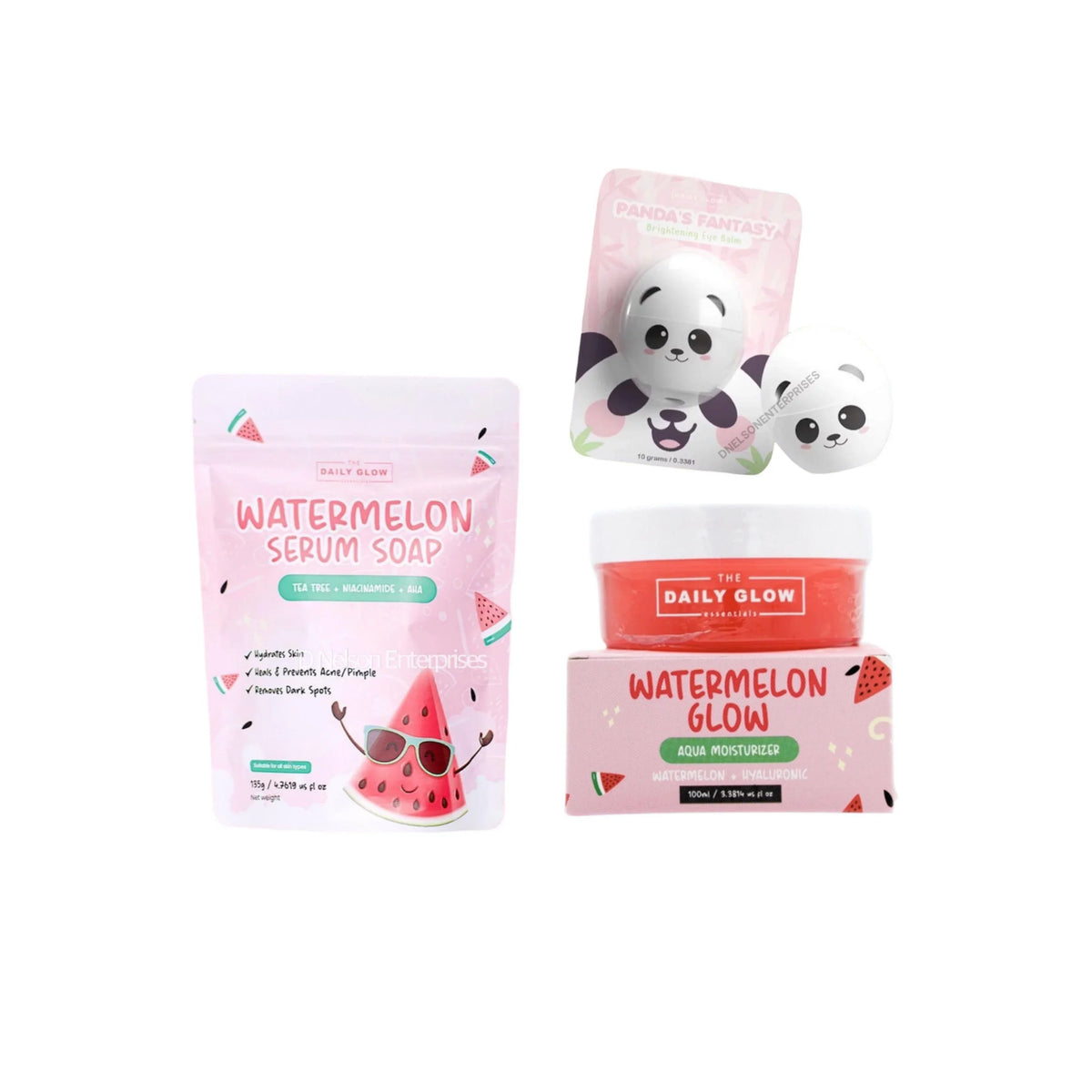Glow The Panda Daily Trio Balm Eye & Essentials Watermelon