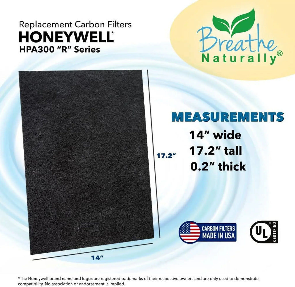 Naturally Carbon Breathe 4pk Prefilter HPA300 Air Honeywell HPA300 for Replacement Purifiers Series